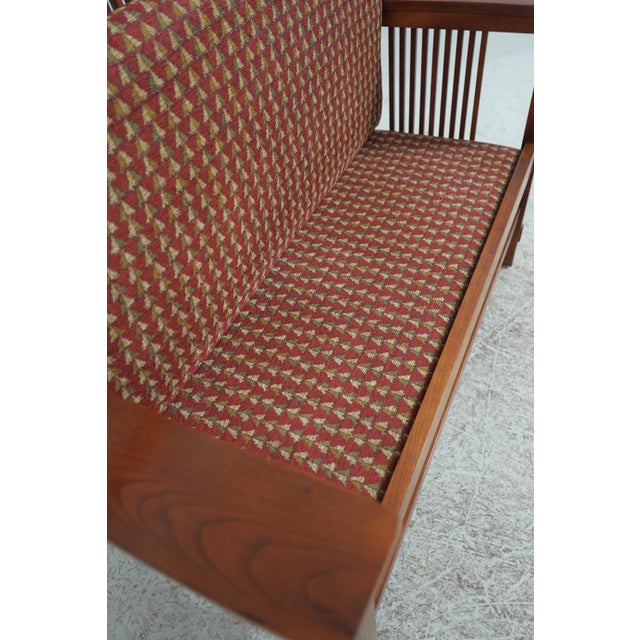 Stickley Mission Cherry Spindle Back Settee For Sale - Image 18 of 18