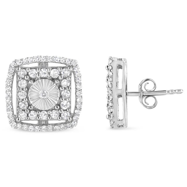 These 1.00ct TDW diamond embedded studs are flawlessly made to match the unique personality of every woman who wear them....