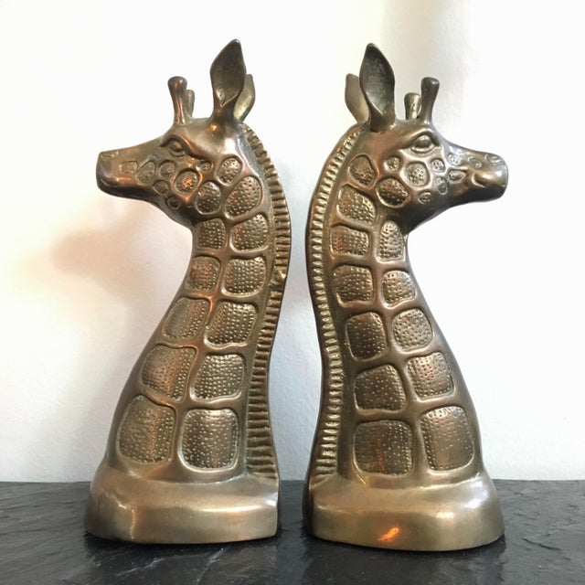 Brass Giraffe Bookends Chairish