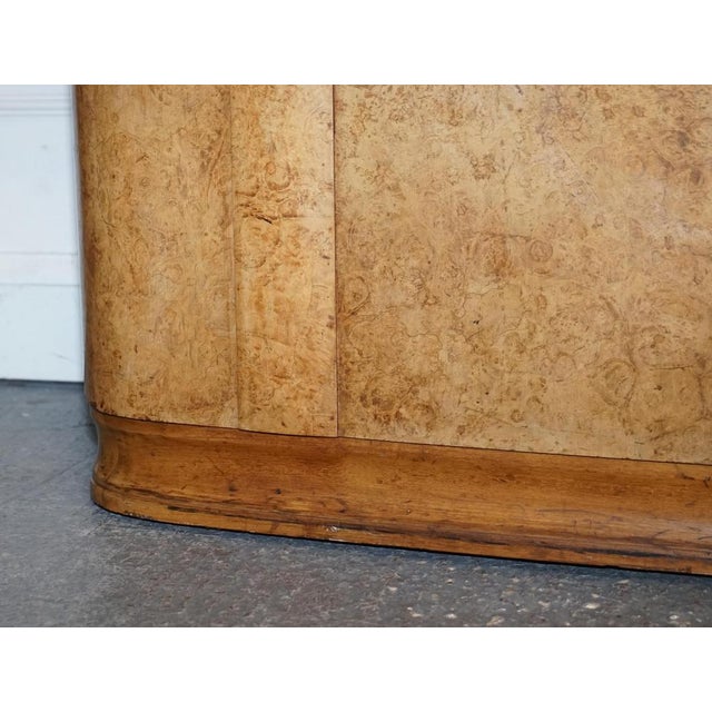 Art Deco Blonde Walnut Double Door Wardrobe For Sale - Image 5 of 12