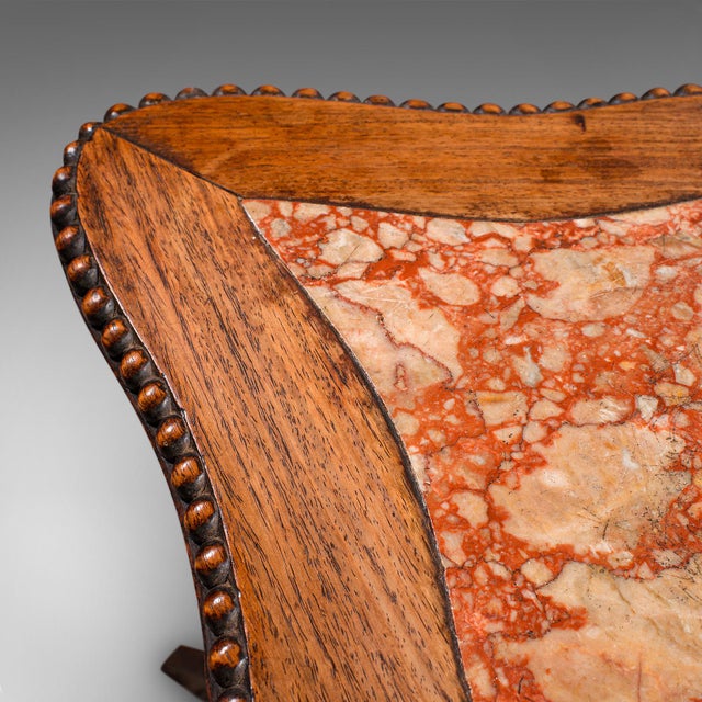 Brown Small Antique Jardiniere Stand, Oriental, Marble, Wine, Lamp Table, Victorian For Sale - Image 8 of 12