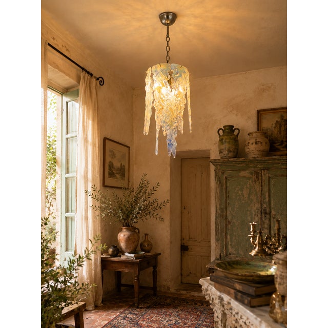 Ivory Opaline Murano Stalactite Chandelier from AV Mazzega, Italy, 1970s For Sale - Image 8 of 8