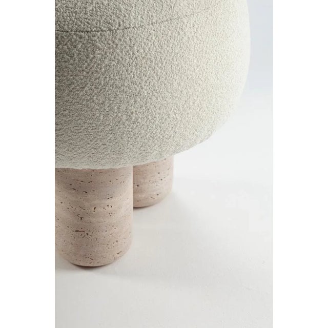 Travertine Hygge Pouf from Collector, in New conditions. Designed from 2000 Labeled by Maker
