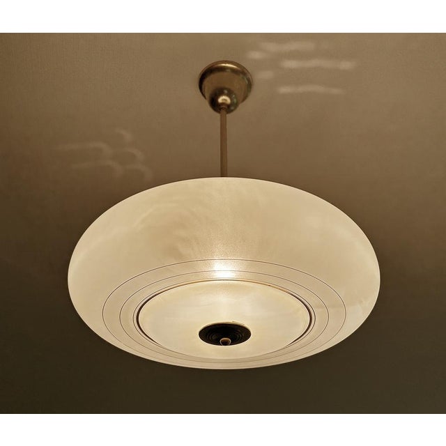 Art Deco Pendant Light in Ivory Glass, 1930s For Sale - Image 11 of 18