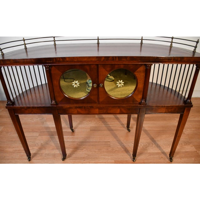1930s. English Regency Mahogany & Leather Top Console Table / Sofa Table For Sale - Image 6 of 14