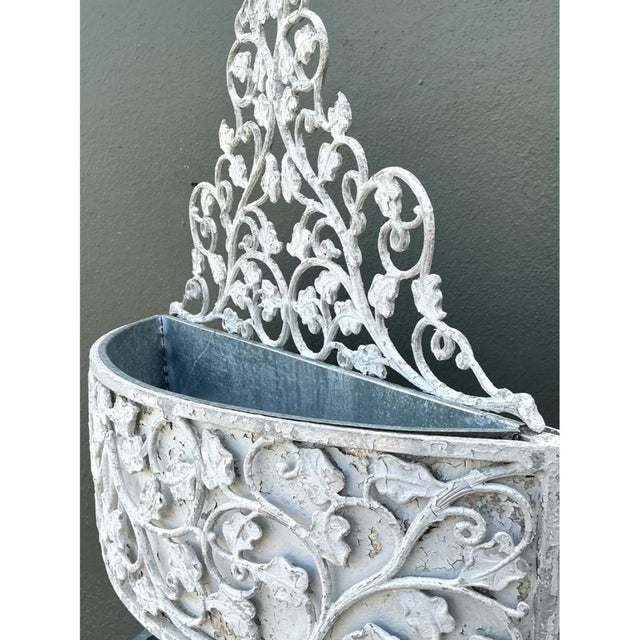 Vintage Monumental Tiered Wrought Iron Standing Planter For Sale In West Palm - Image 6 of 12