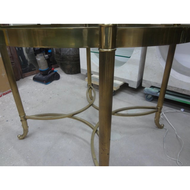 Brass 1980s Italian Hollywood Regency Brass Center Table or Dining Table For Sale - Image 8 of 10
