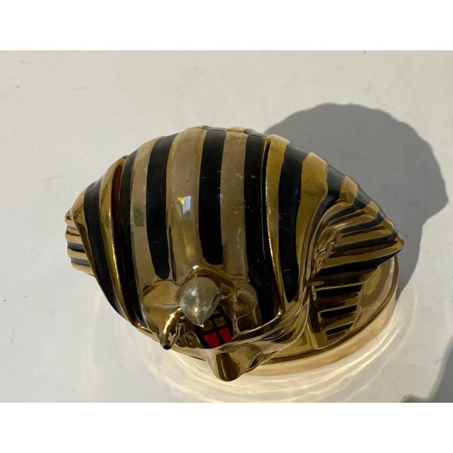 Gold 1970s Tutankhamun Italian Ceramic Decanter For Sale - Image 8 of 13