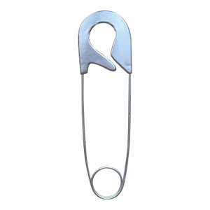 Large Wall Sculpture Silver-Colored Metal Safety Pin Post Modern
