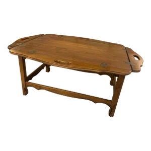 1970s Vintage Ethan Allen Butlers Coffee Table With Four Hinged Sides