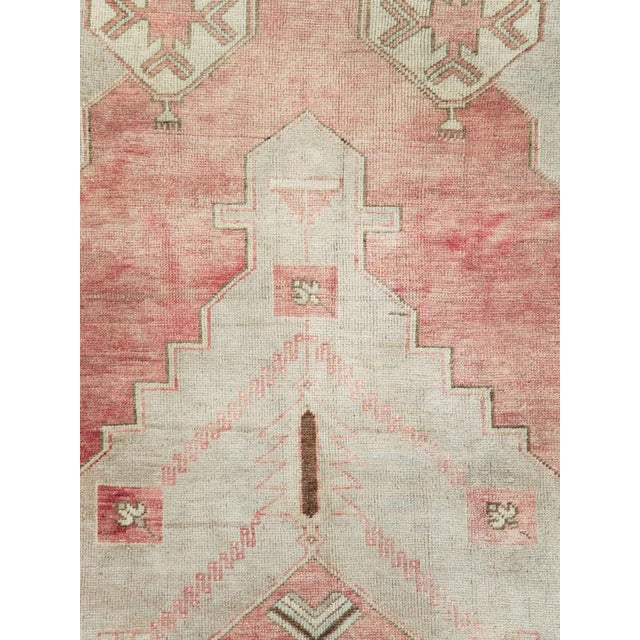 This mid-20th-century Turkish Anatolian wide gallery runner presents a stately central medallion composition in soft...