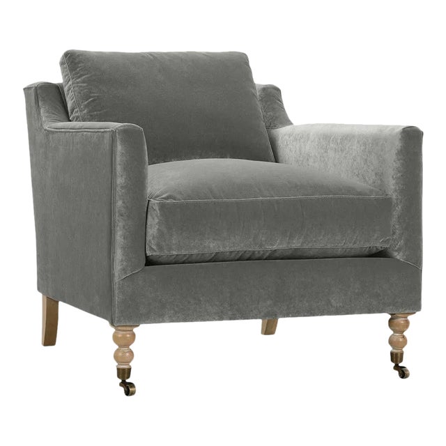 Greta Chair, Seal Velvet For Sale