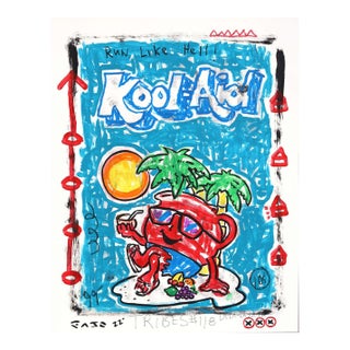 Tropical Flavor Escape - Original Pop Street Art Mixed Media Acrylic Painting on Posterboard by Gary John For Sale