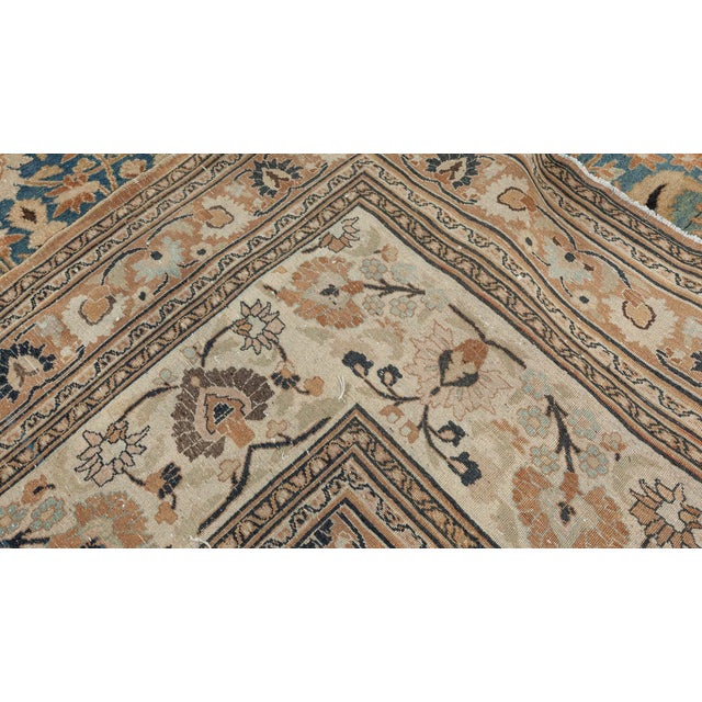 Fine Antique Persian Mashad Handmade Wool Rug For Sale - Image 4 of 10