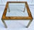 Mid-Century Modern 1960's Brass, Burl-Wood and Glass Parsons Side Table For Sale - Image 3 of 13