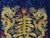 1970s Vintage Hand Embroidered Double Dragons Longevity Navy Blue Fabric Art For Sale - Image 5 of 8