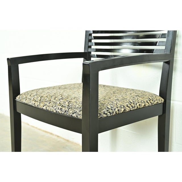 Knoll Postmodern Black Lacquered Ricchio Dining Chairs, Set of Eight For Sale - Image 9 of 15