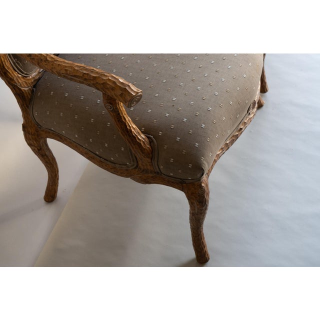 Brown Early 20th Century Pair Walnut French Louis XV Style Faux Bois Chairs For Sale - Image 8 of 13