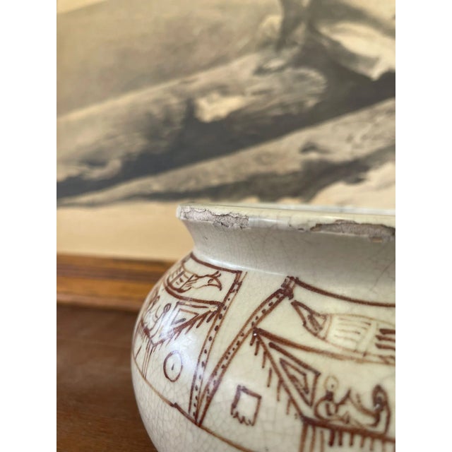 Vintage Pottery Abstract Brown Motif Cachepot For Sale In Seattle - Image 6 of 7