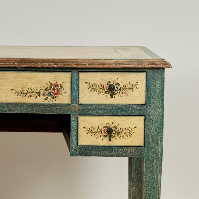 1950s Vintage Italian Painted Desk For Sale - Image 5 of 14