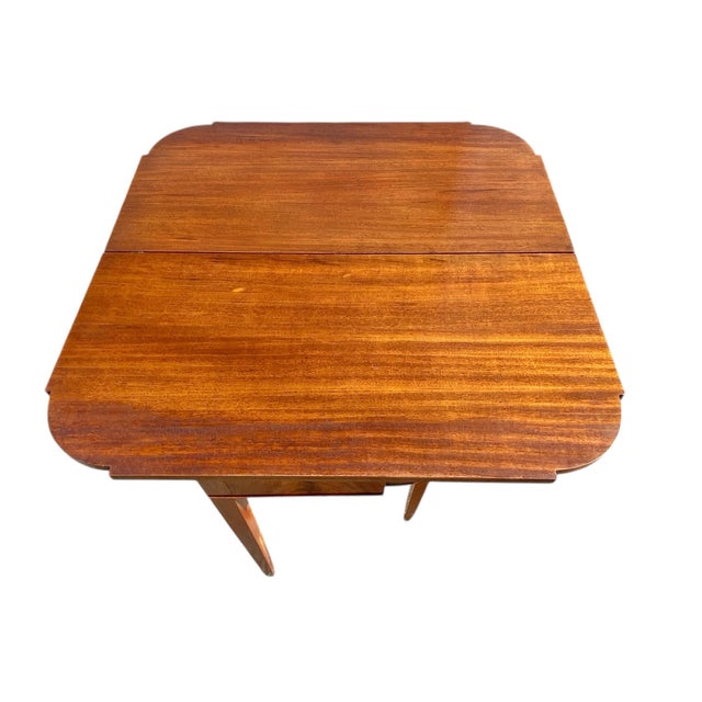 Red Antique Hepplewhite Style Mahogany & Satinwood Card Table / Console Table For Sale - Image 8 of 12