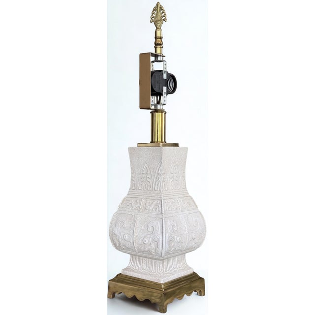 Estate House of Troy Aztec Brass Base Lamp For Sale - Image 14 of 14