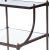 Transitional-styled table with a metal frame construction. Frame is finished in a light bronze tone with antiqued mirror...