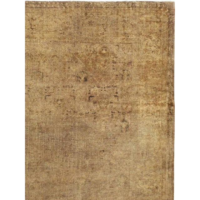 Persian Brown Antique Worn Mahal Rug rug no.10790 For Sale - Image 3 of 6