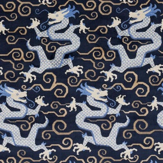 SAMPLE - Schumacher Bixi Velvet Fabric In Midnight Blue For Sale