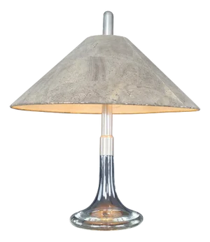 Mid-Century Modern Glass and Chrome Table Lamp attributed to Ingo Maurer for Design M, Germany, 1960s