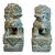1970s Vintage Chinoiserie Boho Chic Hand Carved Granite Foo Dogs Sculptures - A Pair For Sale