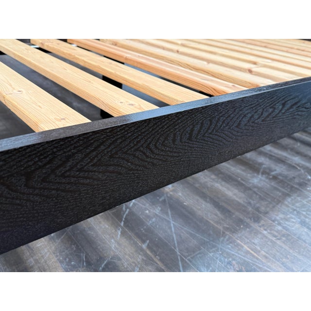 Brown Queen Size West Elm Low Cut Out Bedframe For Sale - Image 8 of 12