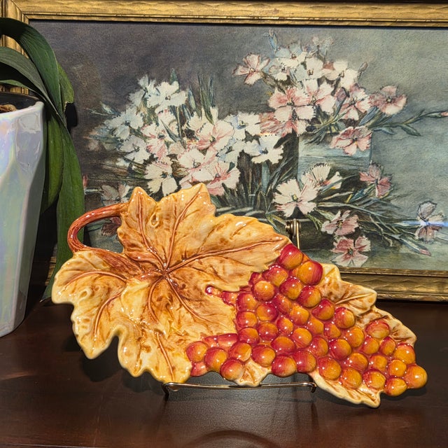 Fitz and Floyd Del Vino Handcrafted Fall Grape Ceramic Spoon Rest For Sale In Phoenix - Image 6 of 6