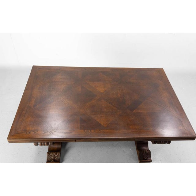 Vintage Spanish Dining Table in Carved Oak, 1950 For Sale - Image 9 of 13