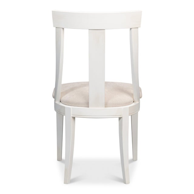 Deco Klismos Dining Chairs in White with Cream Seats, Sets of 2 For Sale - Image 4 of 11