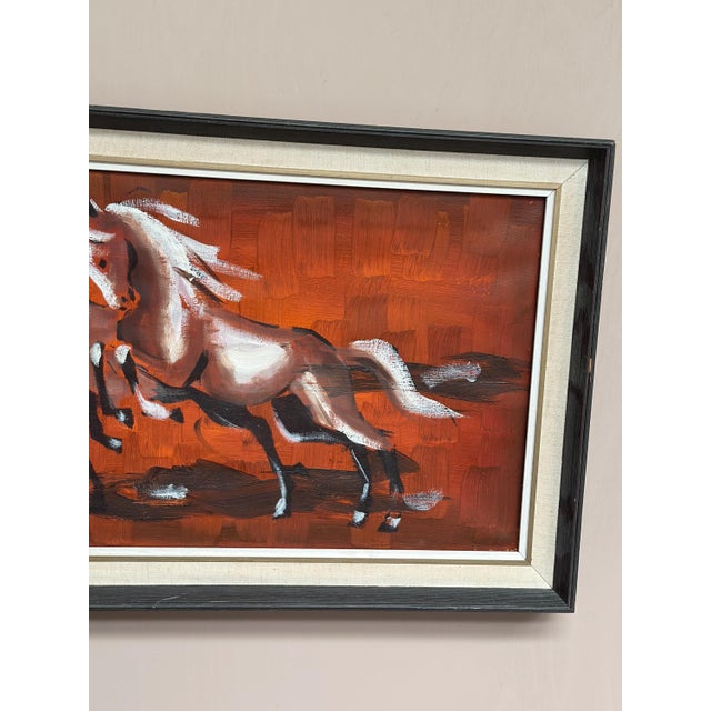 Scandinavian Artist, Trio Horses, 1960s, Oil on Canvas, Framed For Sale - Image 7 of 15