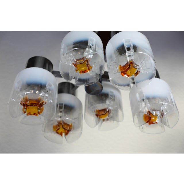 AVMazzega Vintage Murano Glass Chandelier attributed to Toni Zuccheri for Mazzega, 1970s For Sale - Image 4 of 15