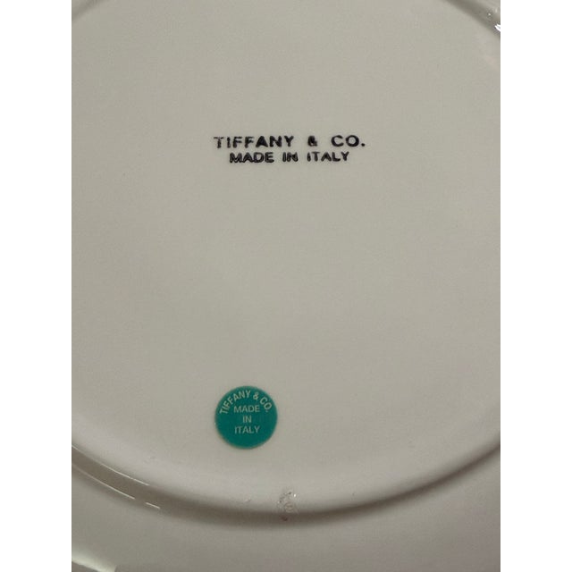 Blush Vintage Tiffany Majolica Flower Shaped Dish in the Style of Mottahedeh Made in Italy Signed For Sale - Image 8 of 9