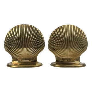 Brass Seashell Bookends, 1960s, Set of 2 For Sale
