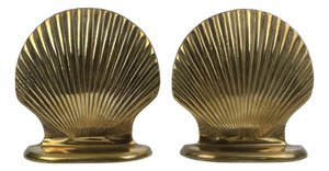 Brass Seashell Bookends, 1960s, Set of 2