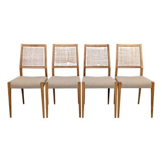 Vintagw Chairs with Birch Cane Weave, Set of 4 For Sale