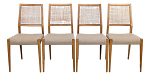 Vintagw Chairs with Birch Cane Weave, Set of 4