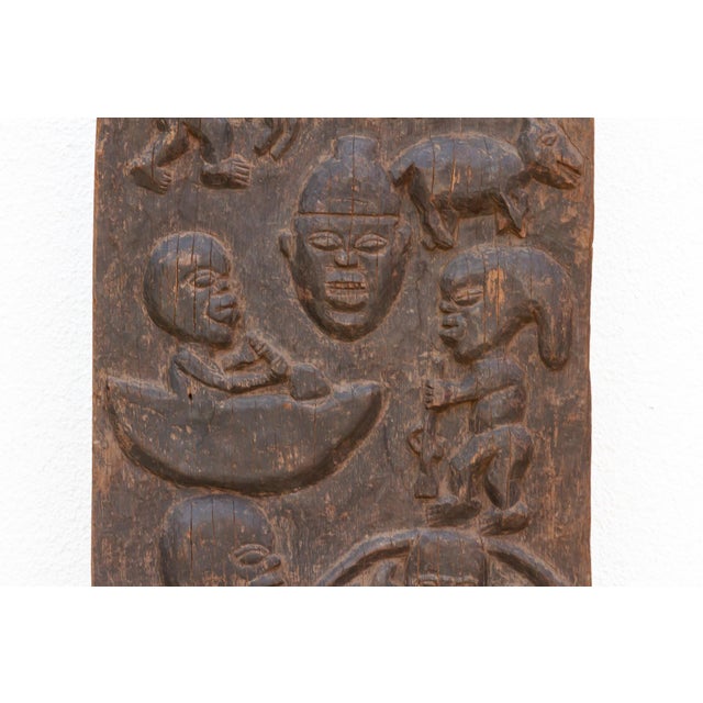 Ancient Carved Yoruba Figurative African Door For Sale - Image 4 of 9