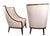 Textile Mid 20th Century Pr. High Style High Back Gondola Scoop Chairs For Sale - Image 7 of 14