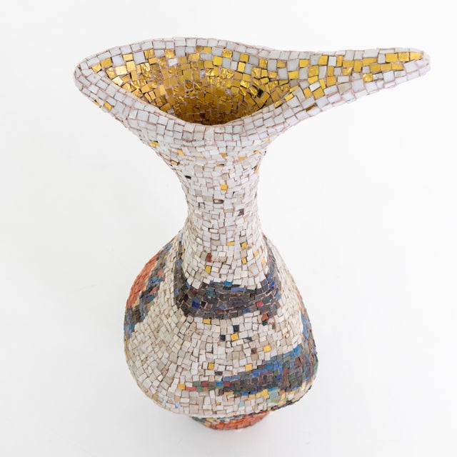 1960s Large Decorative Modernist Mosaic Floor Vase For Sale In New York - Image 6 of 9