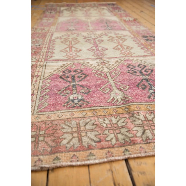 Antique White Vintage Distressed Oushak Rug Runner - 4'5" X 11'4" For Sale - Image 8 of 12