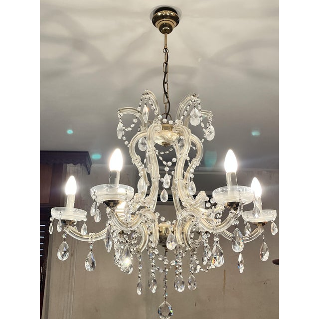 Glass Bohemian Murano Glass Chandelier, 1900s For Sale - Image 7 of 8