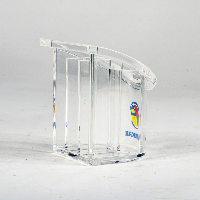Guzzini Acrylic Glass Pen Holder by B. Gecchelin for Guzzini, 1990s For Sale - Image 4 of 10