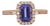 1ct Tanzanite Ring With Earth Mined Diamonds in Solid 14k Rose Gold | Em 7x5mm, Size 6.75 For Sale