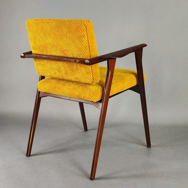 Armchairs in Rosewood and Yellow Velvet by Franco Albini for Poggi, Set of 2 For Sale - Image 8 of 14
